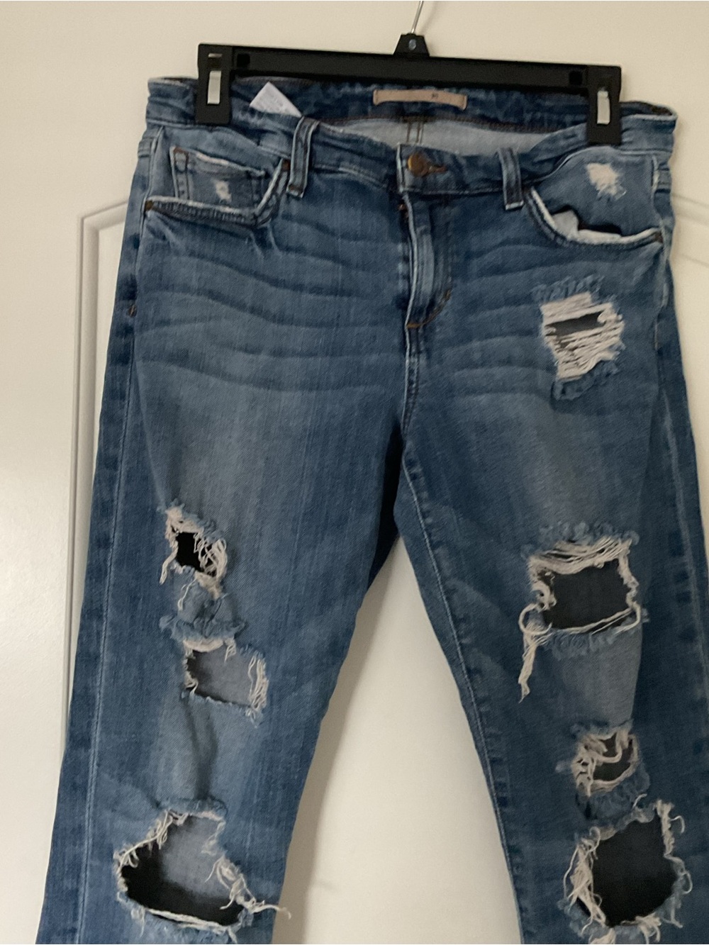 Joe's Jeans Distressed Dark Blue Boyfriend Jeans
